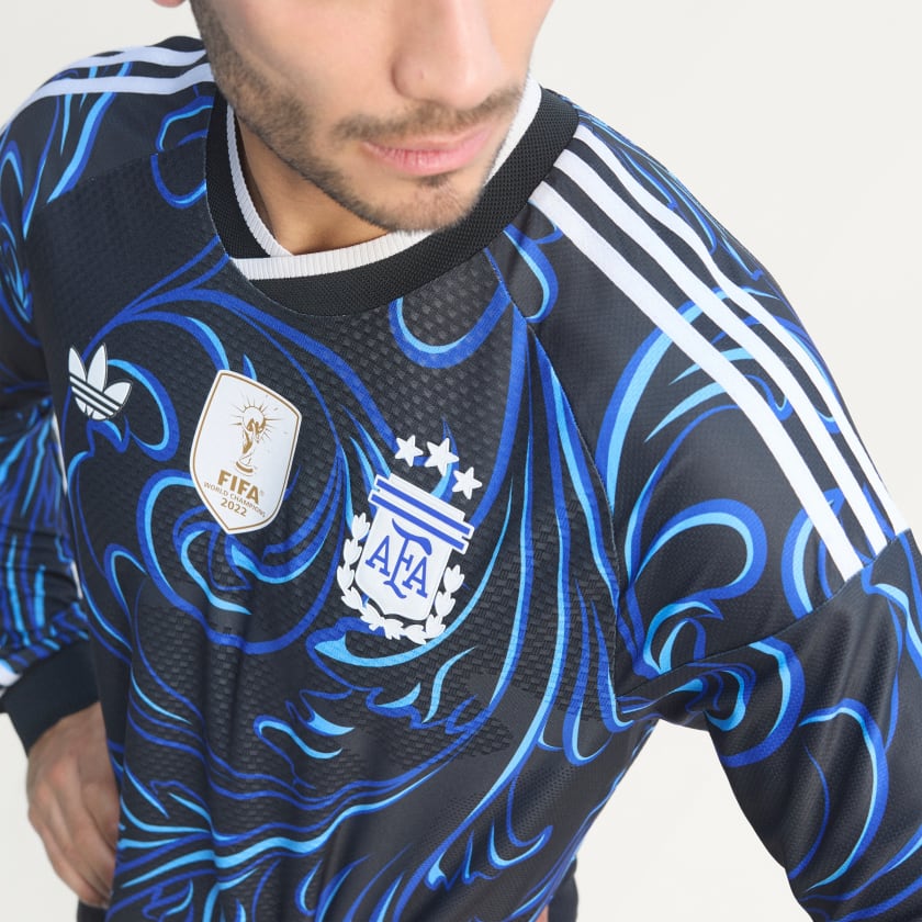Adidas Camiseta Alternativa Selección Argentina 26 Versión Jugador Manga Larga Black / Lucid Blue / Blue Burst