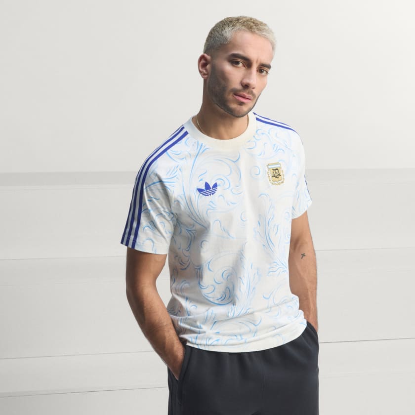 Adidas Remera Argentina Originals AOP Off White